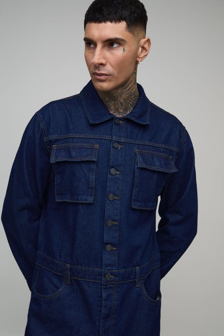 Tall Contrast Stitch Relaxed Fit Boilersuit - Image 3