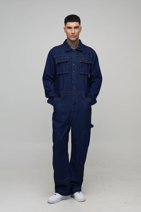 Tall Contrast Stitch Relaxed Fit Boilersuit - Image 4