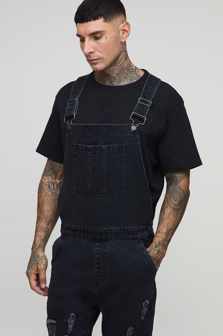 Tall Straight Leg Distressed Dungarees - Image 3