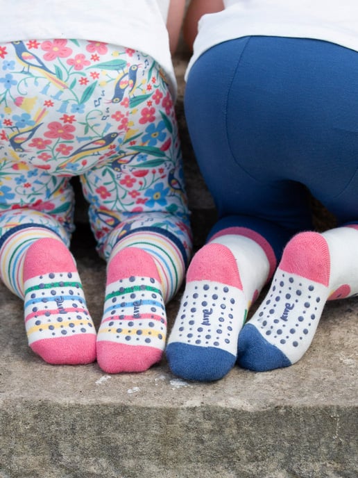 Kite Clothing Caterpillar Grippy Socks Pink - Image 3