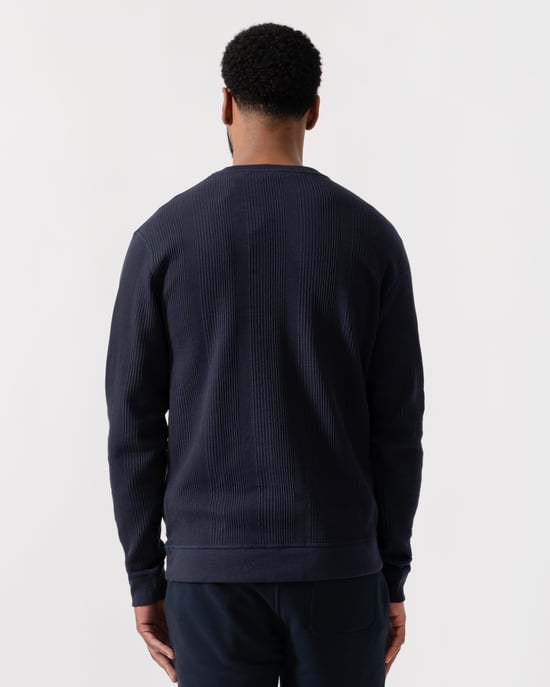 Structure BOSS Orange Structure Mens Loungewear Sweatshirt Sweatshirt in Dark Blue - Image 2