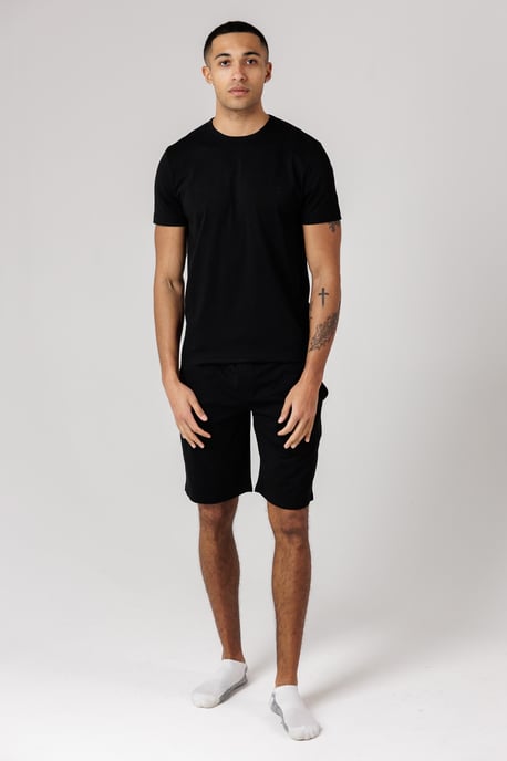 Black Cotton T-Shirt And Shorts Co Ord Set - Image 3