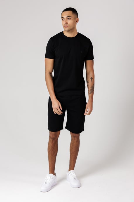Black Cotton T-Shirt And Shorts Co Ord Set - Image 4
