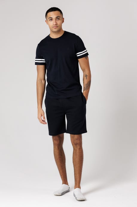 Navy Cotton Stripe T-Shirt And Shorts Co Ord Set - Image 4