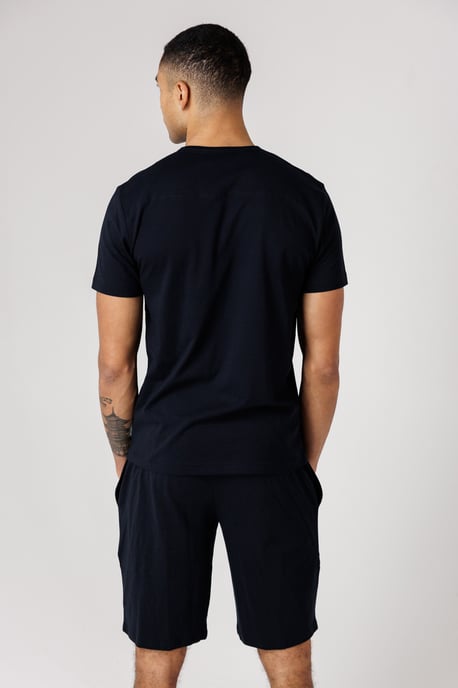 Navy Cotton T-Shirt And Shorts Co Ord Set - Image 2