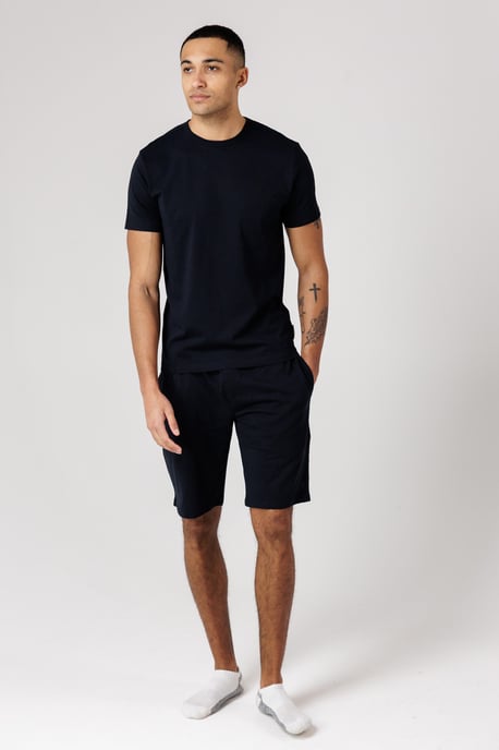 Navy Cotton T-Shirt And Shorts Co Ord Set - Image 3