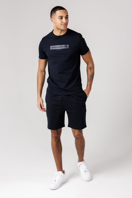 Navy Cotton Chest Patch T-Shirt And Shorts Co Ord Set - Image 4