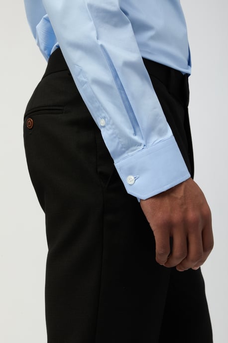 Slim Fit Poplin Single Cuff Regular Collar Shirt - Image 3