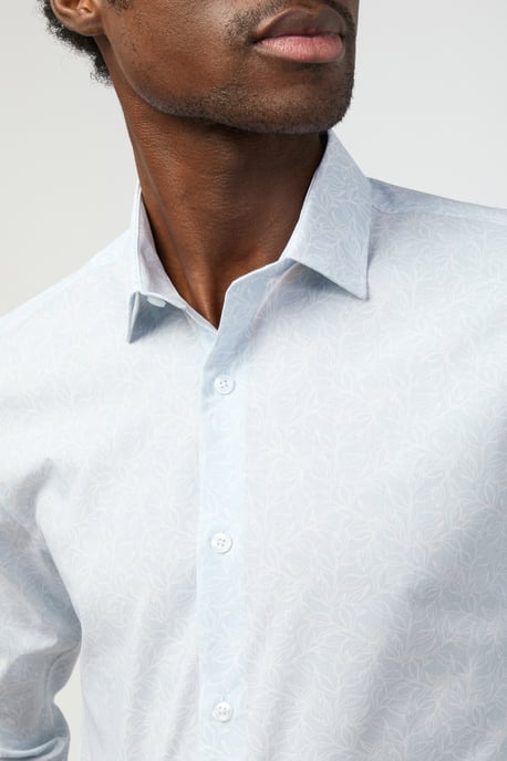 Slim Fit Leaf Print Shirt - Image 2