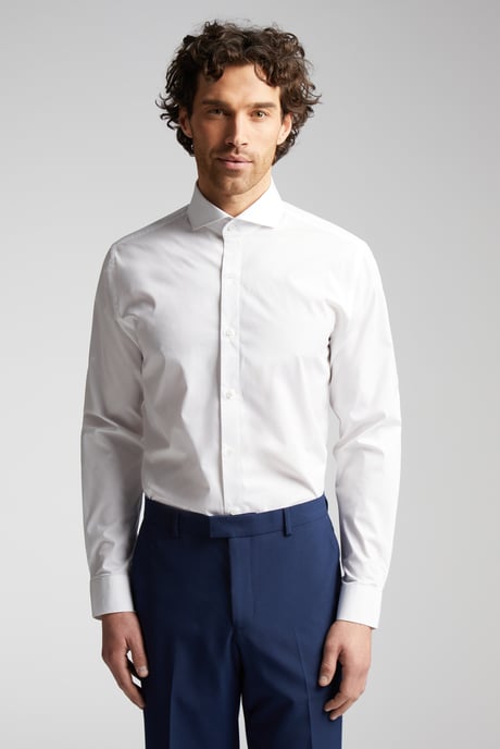 Regular Fit Poplin Double Cuff Cutaway Collar Shirt - Image 1