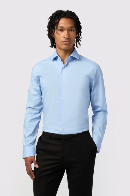 Slim Fit Poplin Single Cuff Cutaway Collar Shirt - Image 1