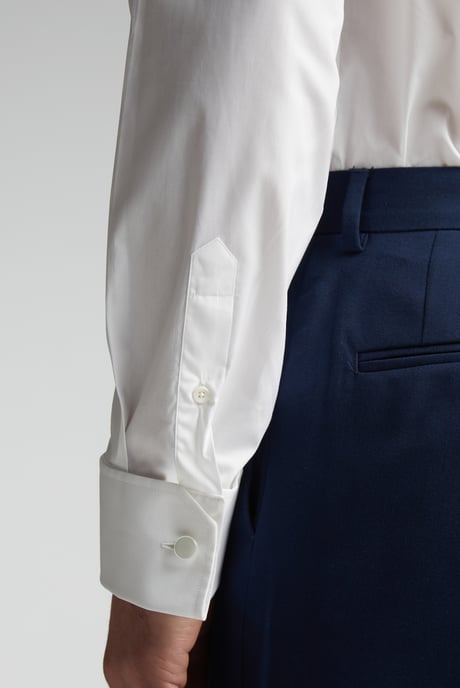 Regular Fit Poplin Single Cuff Extreme Cutaway Collar Shirt - Image 3