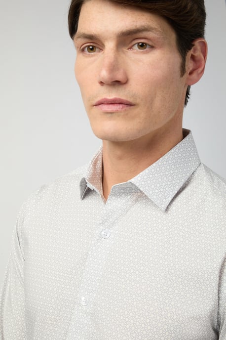 Slim Fit Geo Floral Print Shirt - Image 2