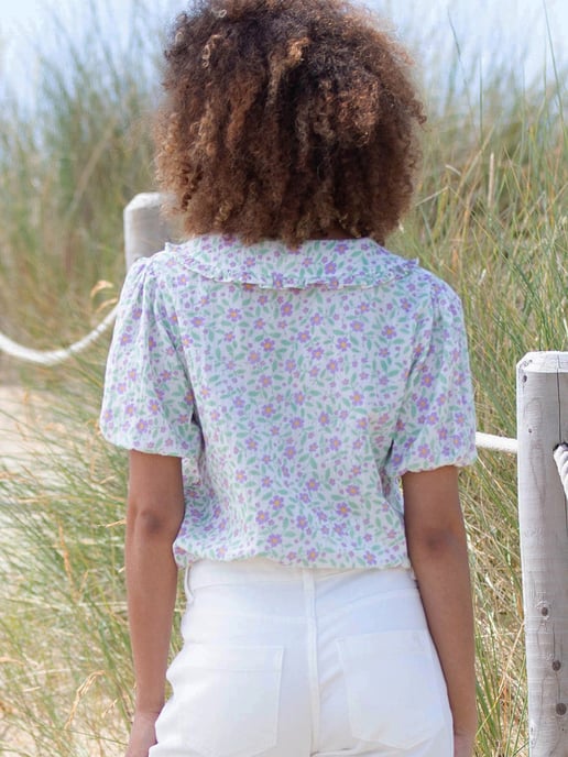 Kite Clothing Crendell Dolly Collar Muslin Blouse Garden Bloom - Image 4