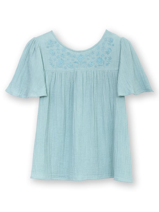 Kite Clothing Netherhay Muslin Blouse Soft Aloe - Image 2