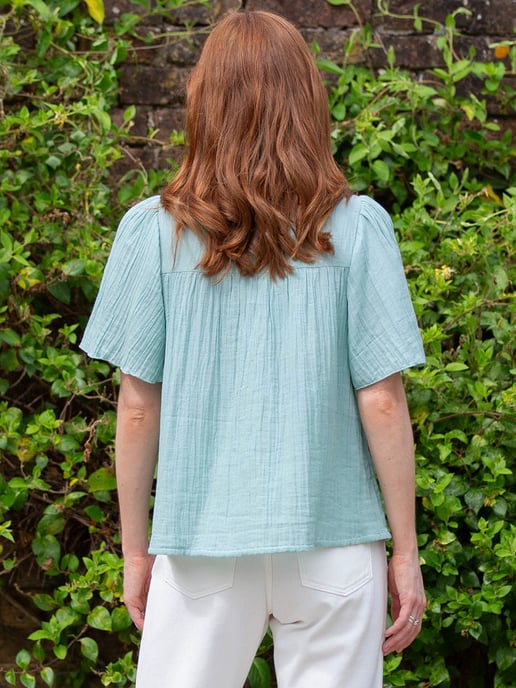 Kite Clothing Netherhay Muslin Blouse Soft Aloe - Image 5