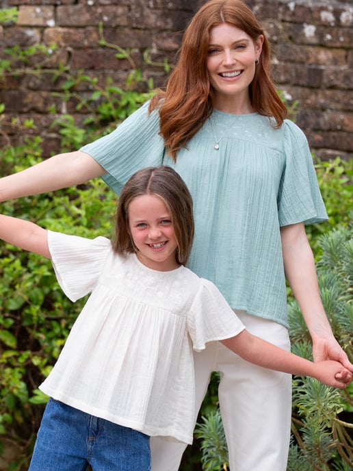 Kite Clothing Netherhay Muslin Blouse Soft Aloe - Image 6