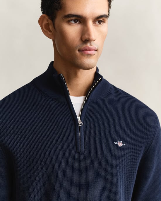 Half Zip in Navy - Image 3