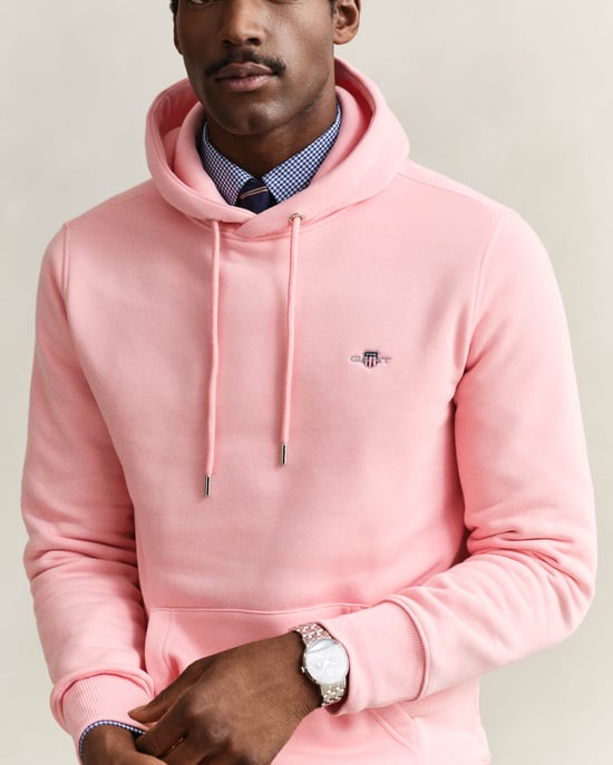 Regular Fit Pullover Hoodie in Light Pink - Image 3