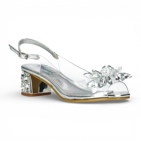 Laura Vita Mily-22 instapsandalen met Cinderella-hak in transparant zilver voor dames - Image 3