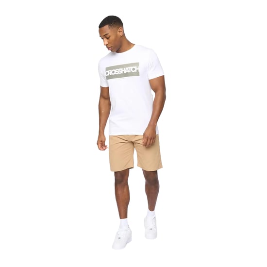 Crosshatch Mens Blansmoore Elasticated Regular Casual Shorts (Stone) - Image 4