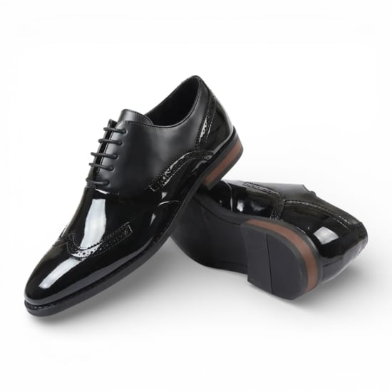 Zwarte herenschoenen van lakleer met vleugelneus (PV-model) - Image 2