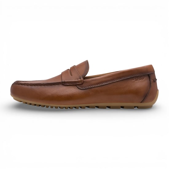 Tamaris Heren Bruine Leren Mocassin Loafers Casual Schoenen - Image 3