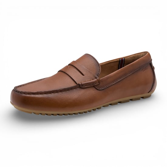 Tamaris Heren Bruine Leren Mocassin Loafers Casual Schoenen - Image 4