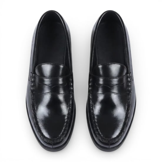 Mens Black PU Leather Formal Dress Penny Loafers Casual Shoes - Image 5