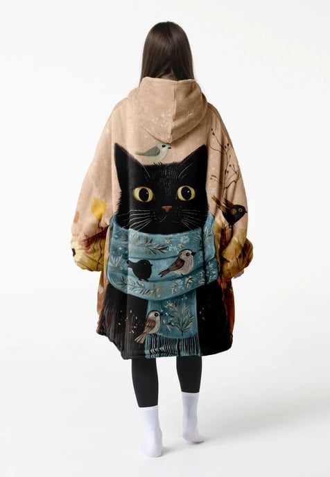 "Cat in a Scarf" Knuffelhoodie - Image 3