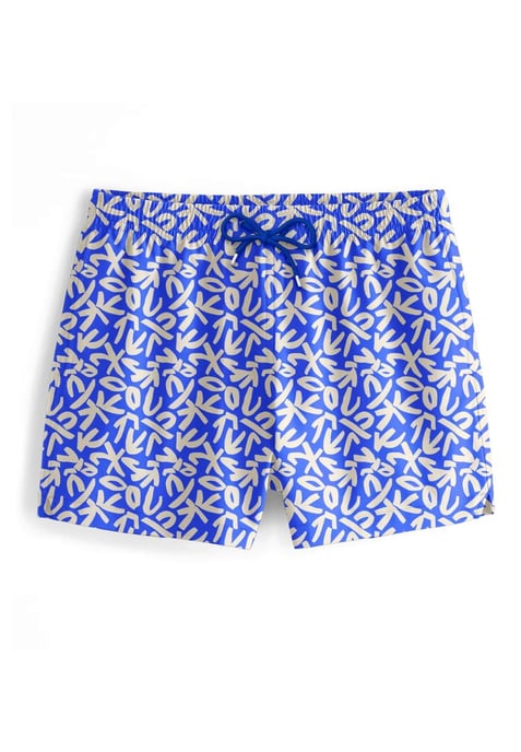 "Blue Geometric" Swim Shorts - Image 1