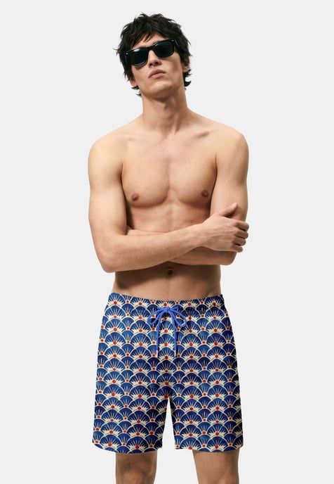 "Geometric Sunset" Swim Shorts - Image 2