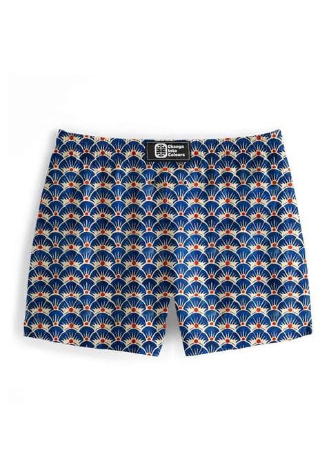 "Geometric Sunset" Swim Shorts - Image 3