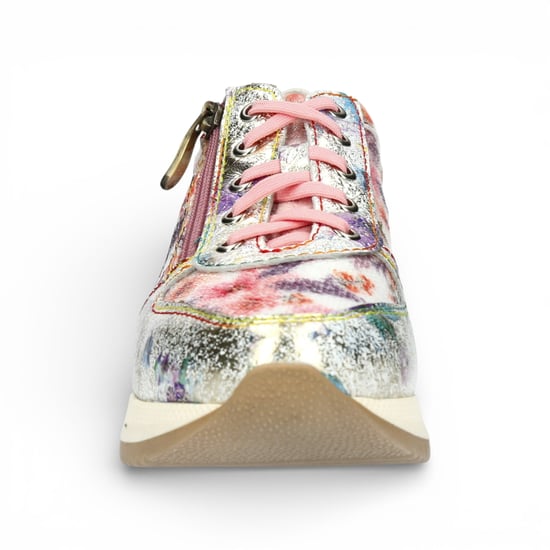 Laura Vita Gycmo 58 dames sneakers met groene bloemenprint van leer - Image 4