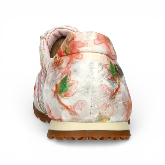 Laura Vita Tivanao-05 dames sneakers met roze bloemenprint en ritssluiting, gemaakt van leer. - Image 6