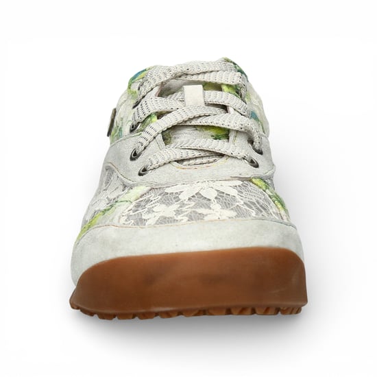 Laura Vita Tivanao-05 dames sneakers van beige leer met bloemenprint - Image 4