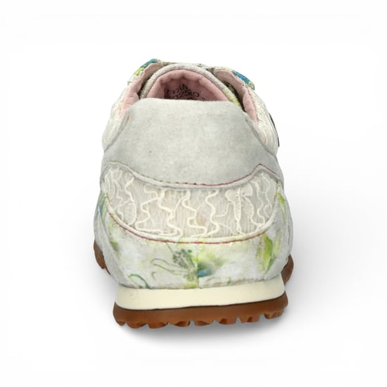 Laura Vita Tivanao-05 dames sneakers van beige leer met bloemenprint - Image 6