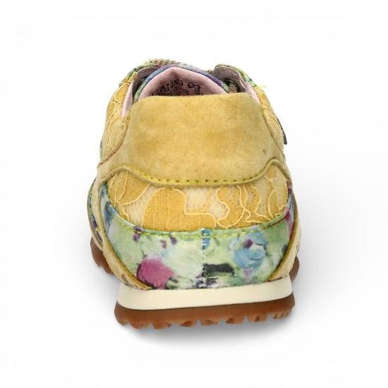 Laura Vita Tivanao-05 dames sneakers van geel leer met bloemenprint - Image 6