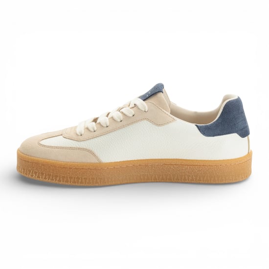 Tamaris heren sneakers van off-white leer met rode streep - Image 3