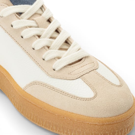 Tamaris heren sneakers van off-white leer met rode streep - Image 6