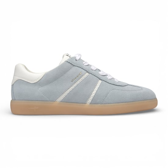 Tamaris dames sneakers van blauw-wit leer - Image 1