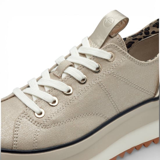 Tamaris dames platform sneakers beige veterschoenen - Image 5