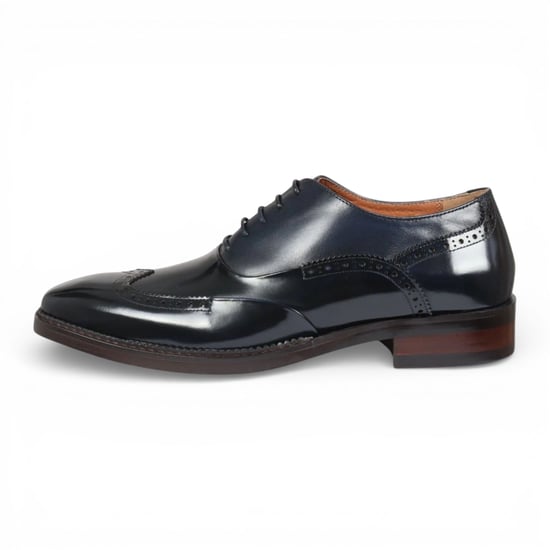 Justin Reess herenbrogues van zwart lakleer - Harry - Image 4
