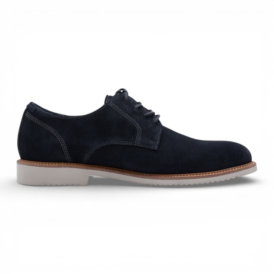 Tamaris Men's Navy Blue Suede Leather Plain Toe Smart Derby Shoes - Image 1