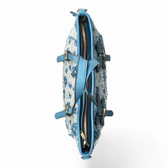 Laura Vita Aloe-02 Dames Schoudertas met Blauwe Bloemenprint en Verstelbare Bandjes - Image 6