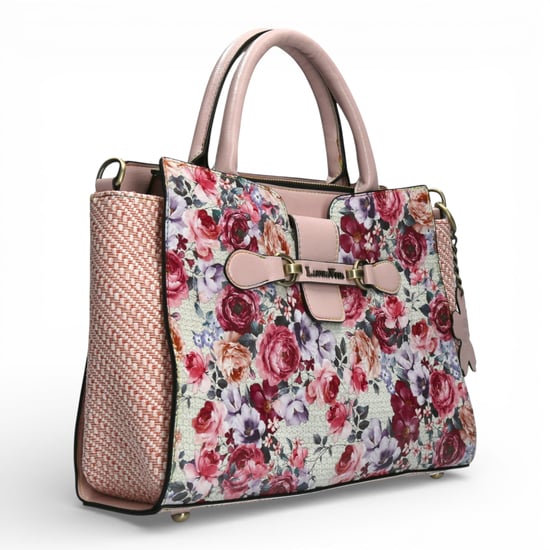 Laura Vita Ayna-02 Dames Schoudertas met Roze Bloemenprint en Verstelbare Bandjes - Image 5