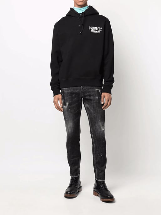 Cool Guy Icon Printed Jeans in Black - Image 1