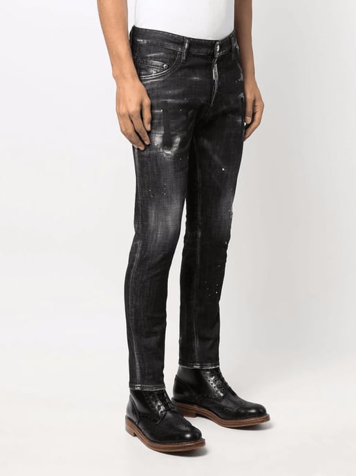 Cool Guy Icon Printed Jeans in Black - Image 4