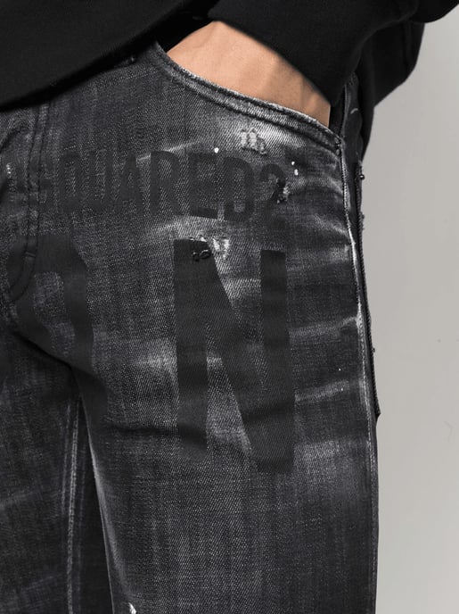 Cool Guy Icon Printed Jeans in Black - Image 5