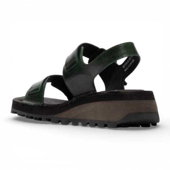 Fly London HEIF558FLY dames sandalen met sleehak en gesp, petrolgroen leer - Image 4